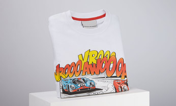 Porsche Comic Kinder T-Shirt, weiß