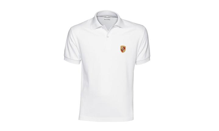 Polo-Shirt Wappen, weiß
